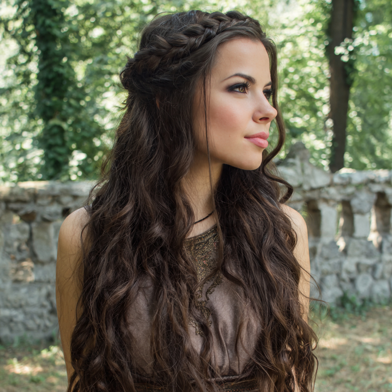 an attractive woman having easy fancy half up twis