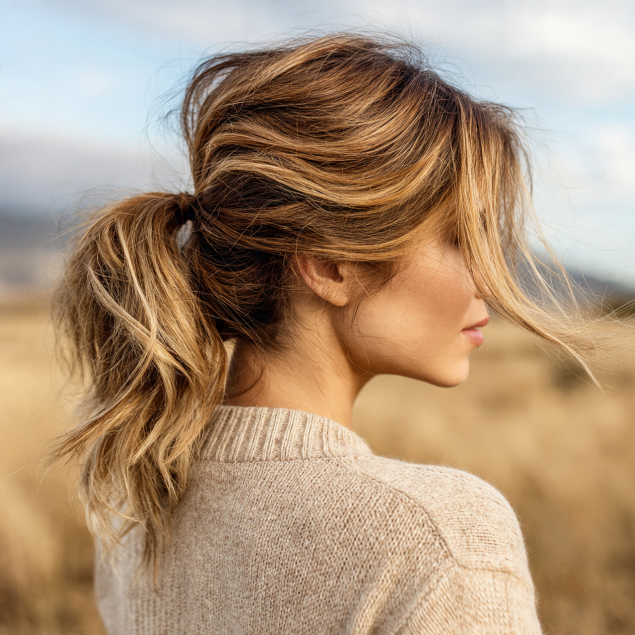 an attractive woman having easy fancy messy low po 1