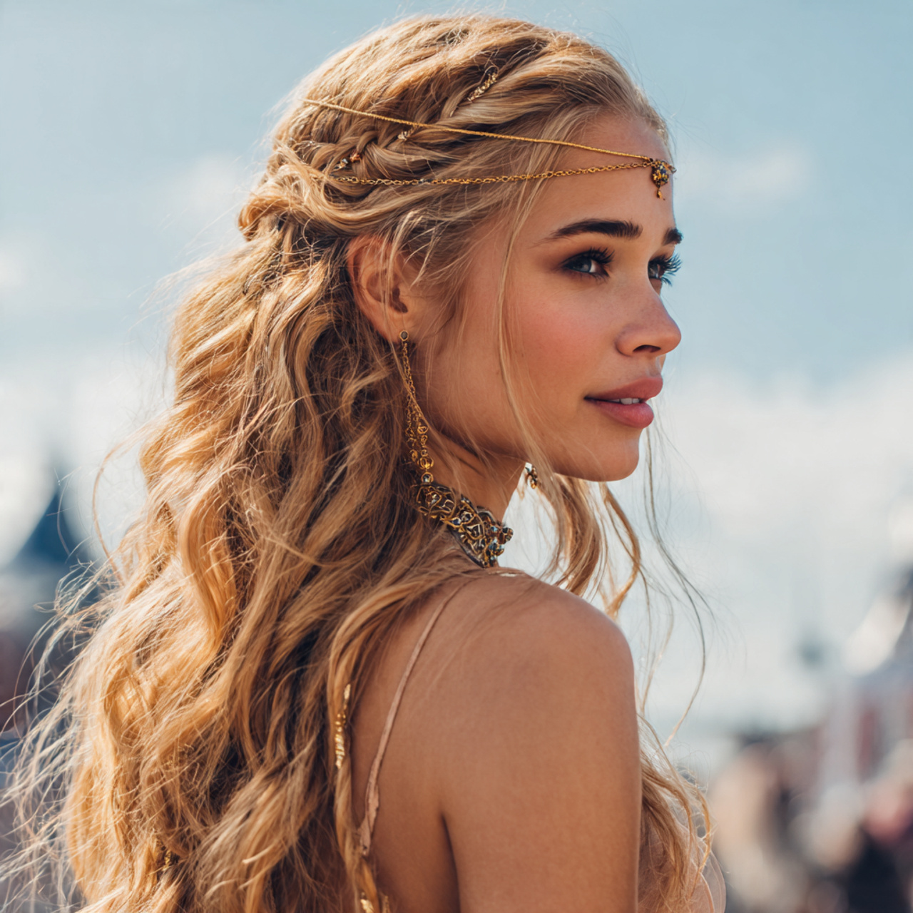 an attractive woman having easy fancy soft waves w