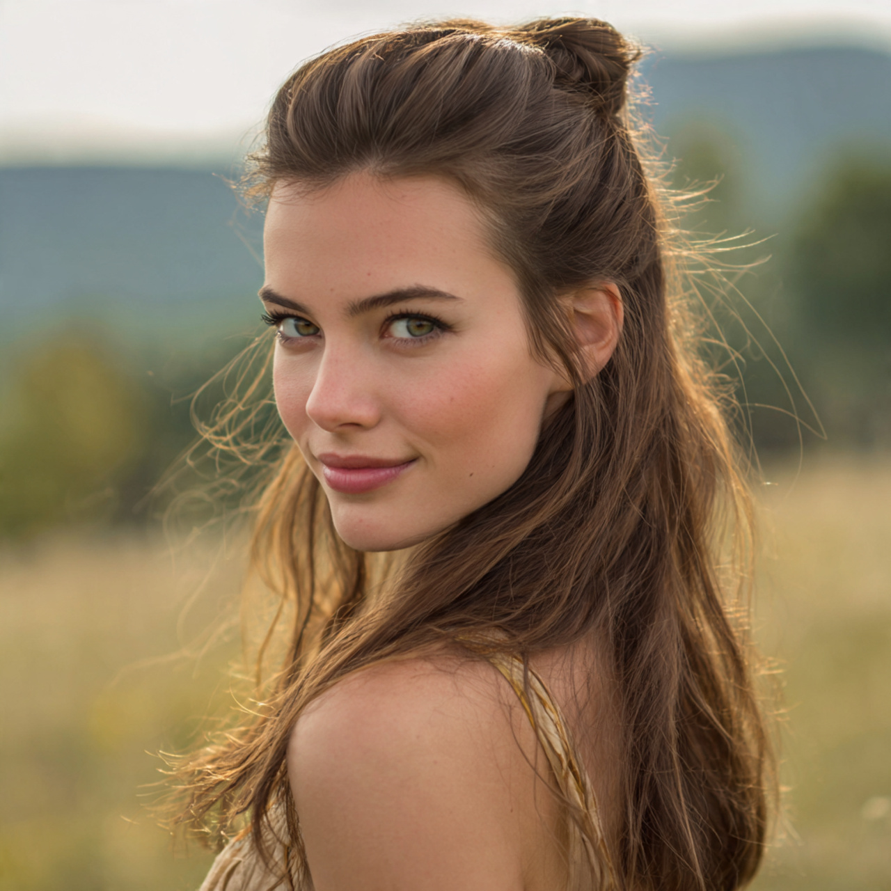 an attractive woman having easy formal half up smo