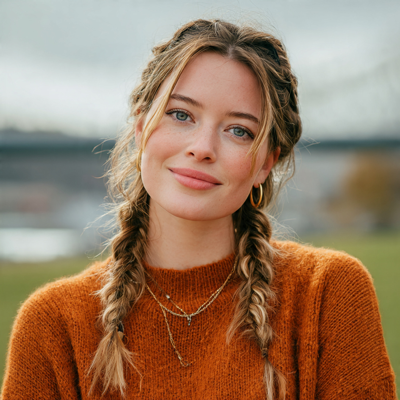 an attractive woman having easy front accent braid