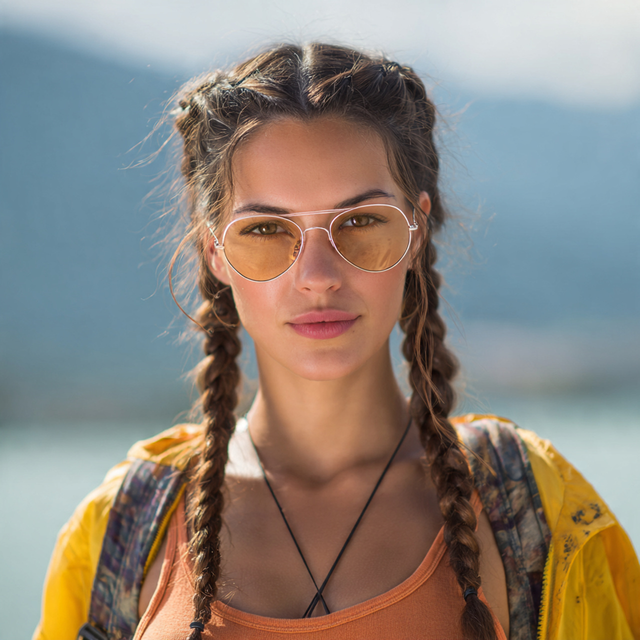 an attractive woman having easy greasy double brai