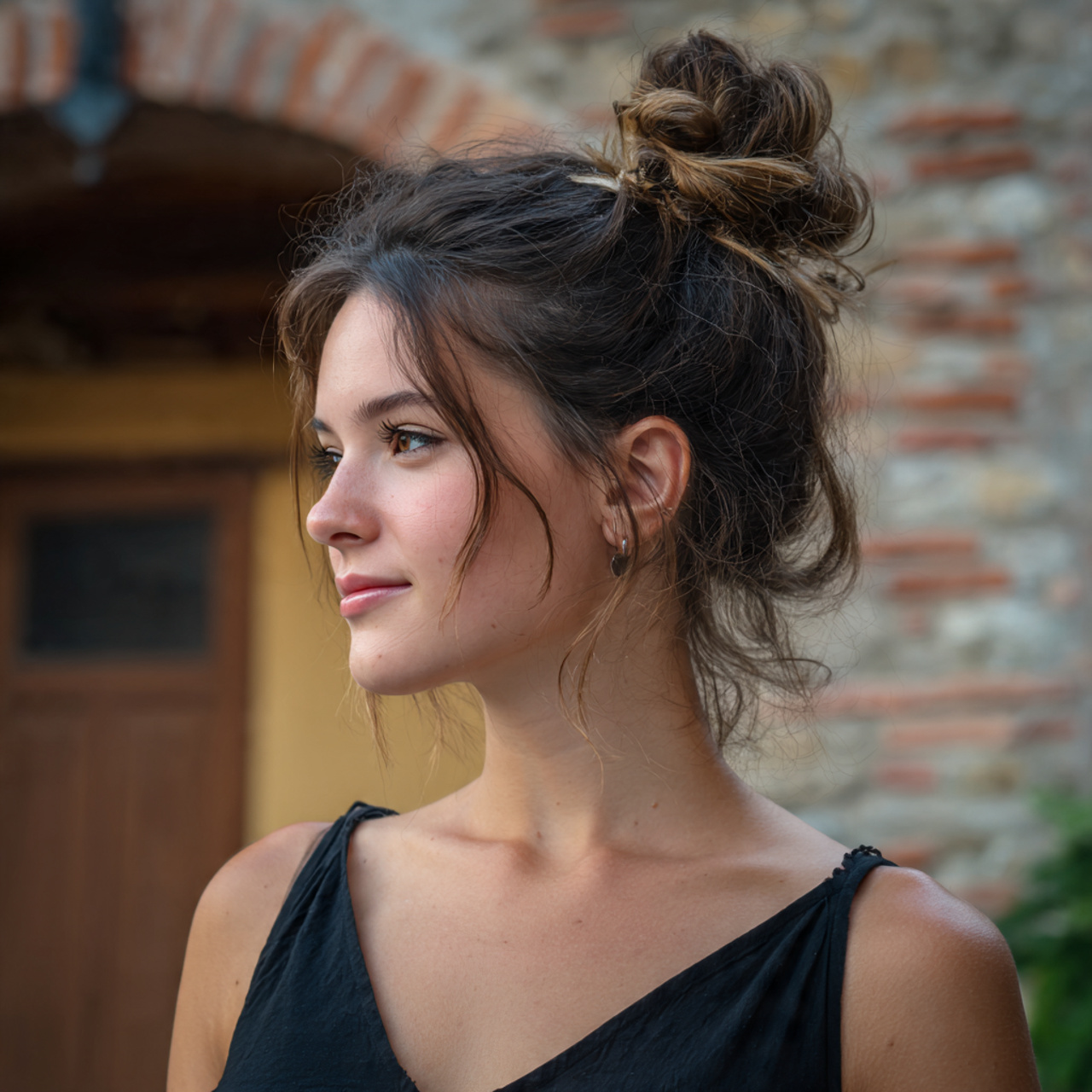 an attractive woman having easy greasy loose messy