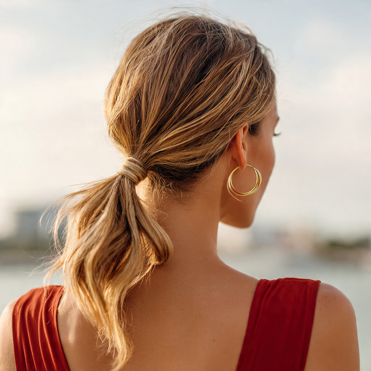 an attractive woman having easy greasy textured lo