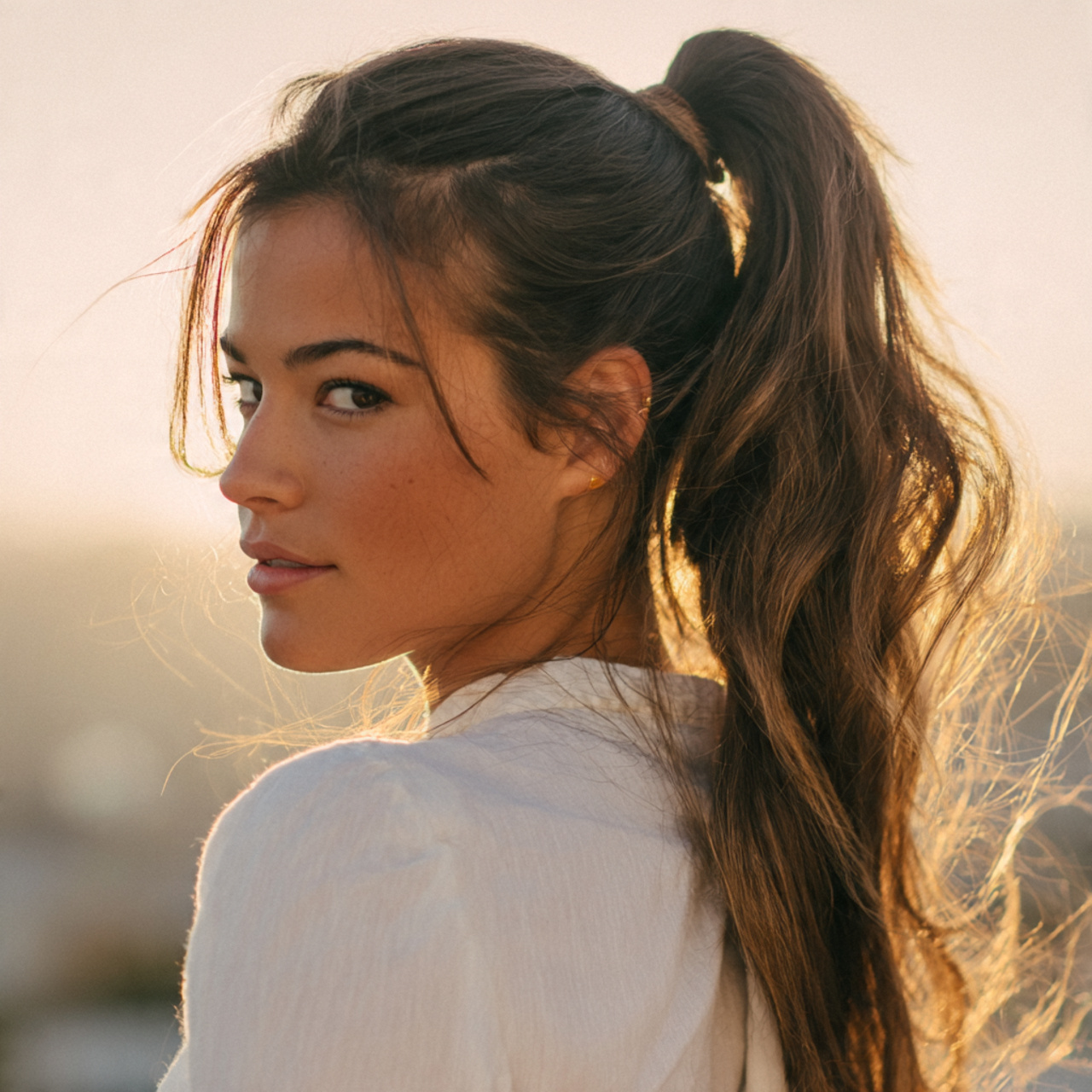 an attractive woman having easy half ponytail hair