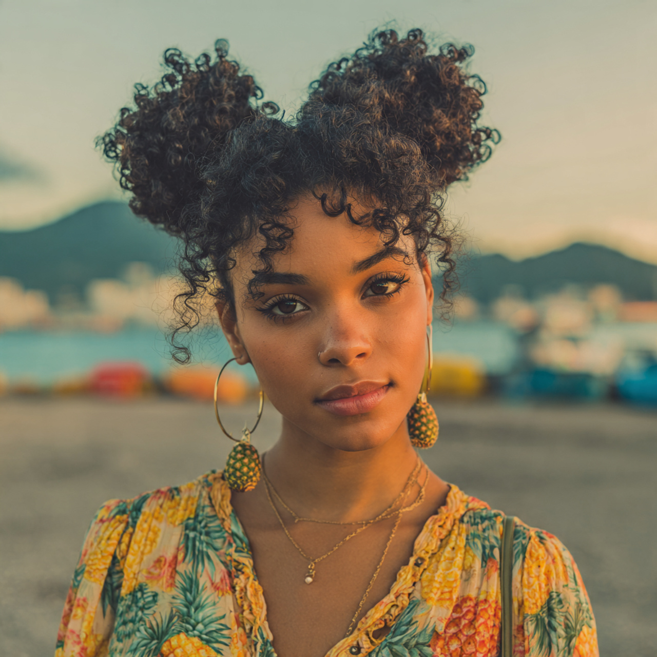 an attractive woman having easy high pineapple nat