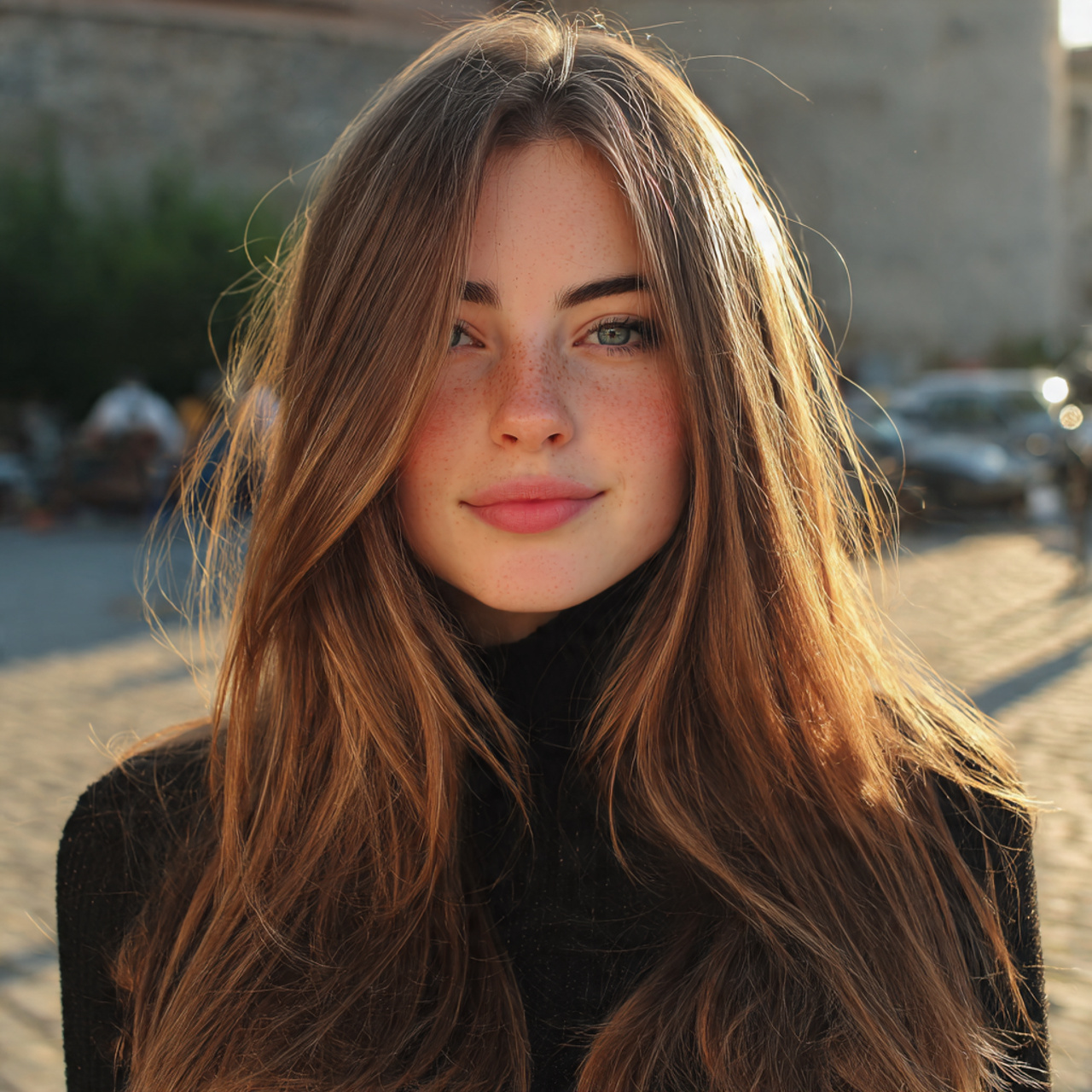 an attractive woman having easy lazy straight midd