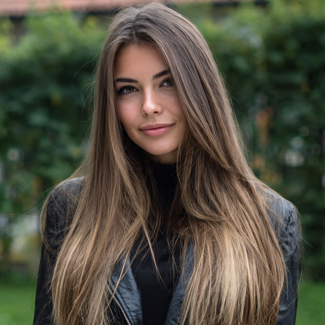 an attractive woman having easy long layered strai