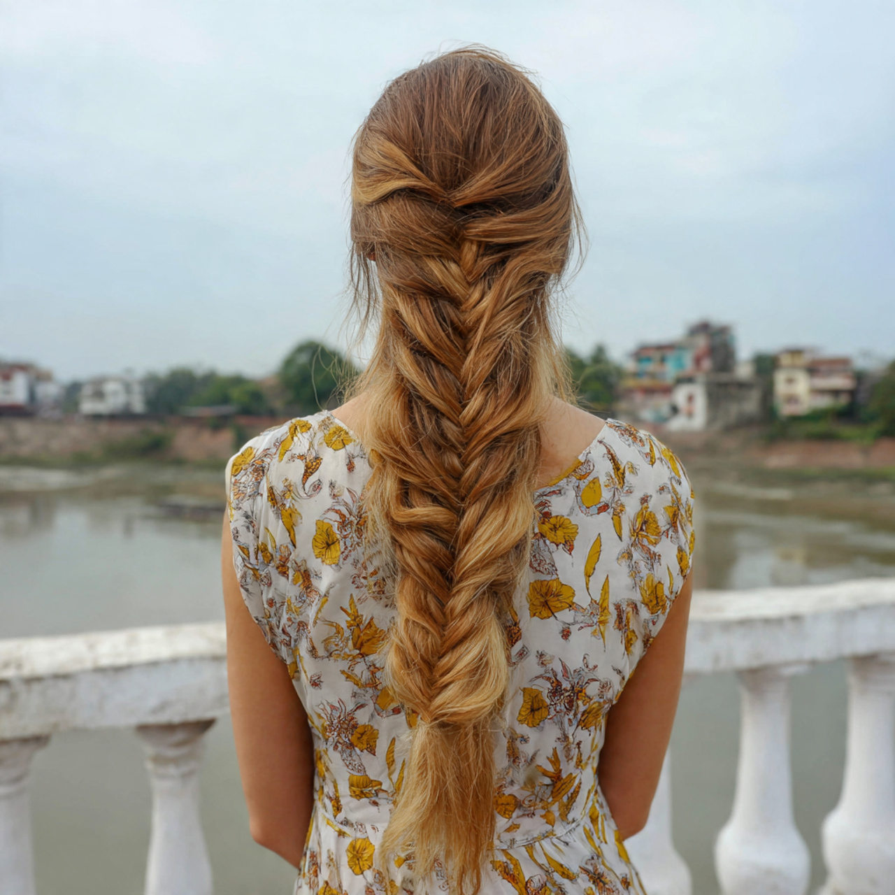 an attractive woman having easy long loose long fi