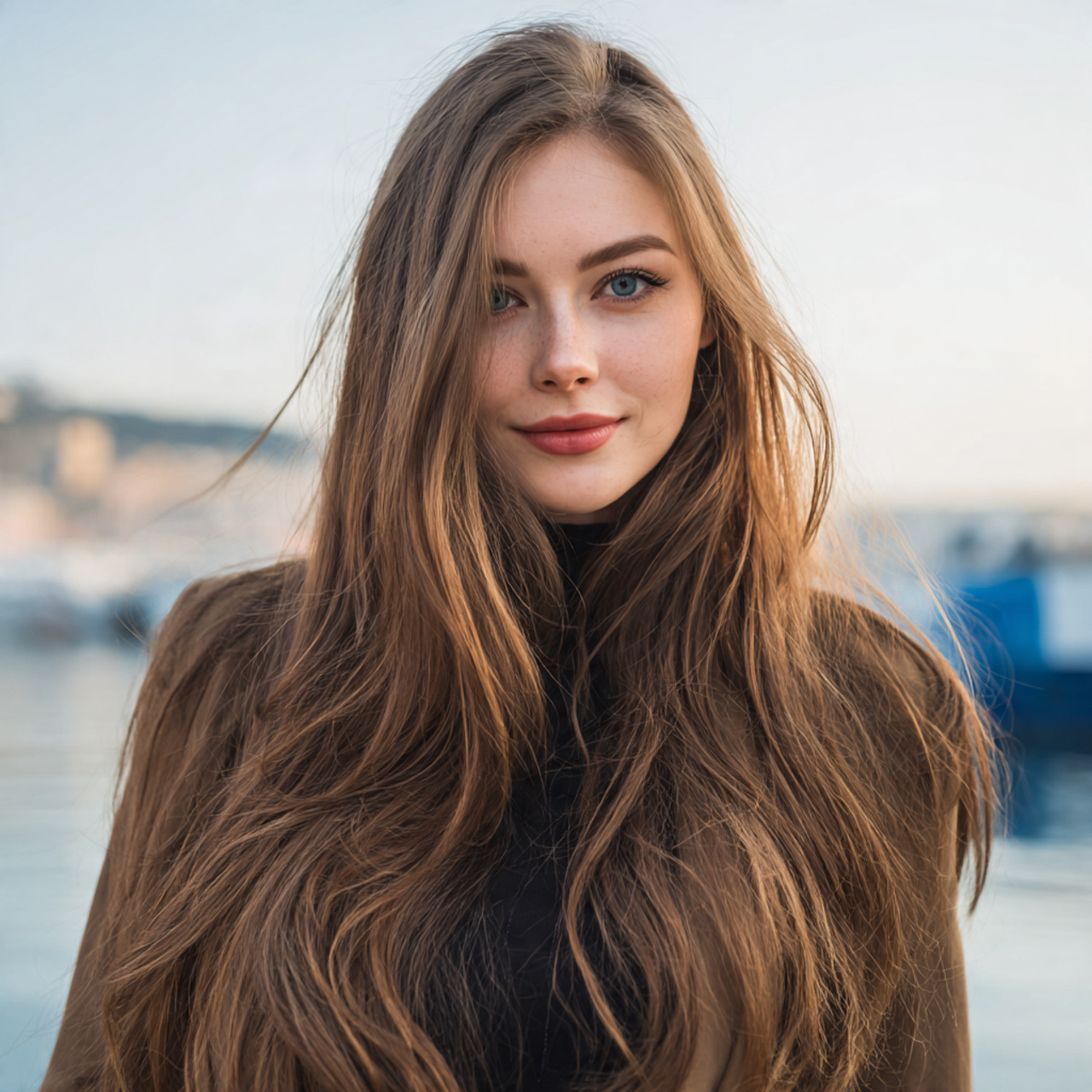 an attractive woman having easy long soft layered