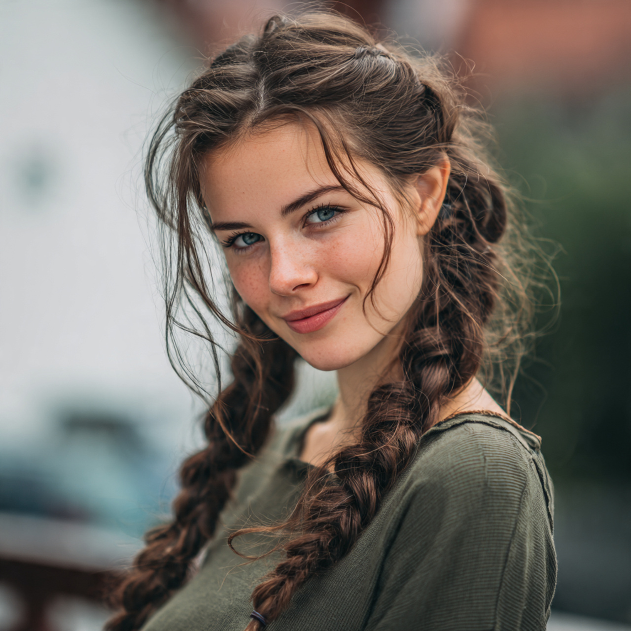 an attractive woman having easy loose dutch side b