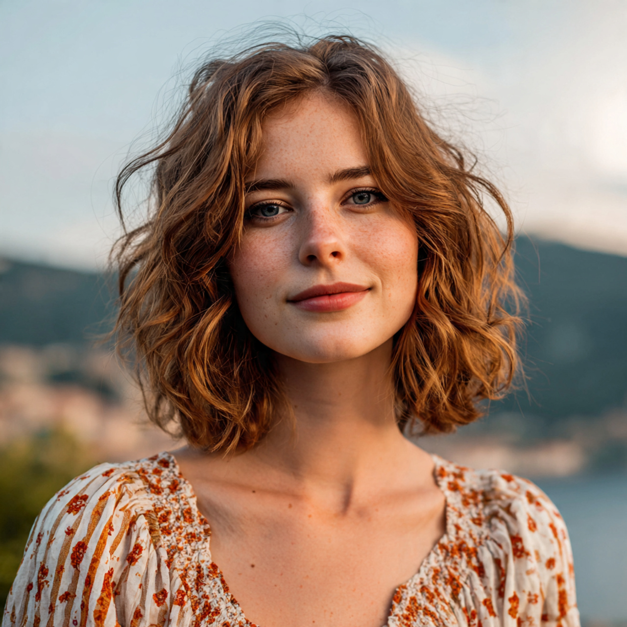 an attractive woman having easy loose shoulder len