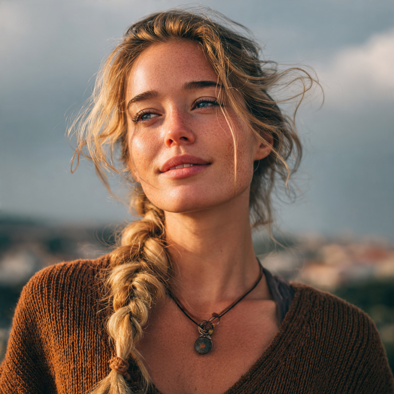 an attractive woman having easy loose three strand 1