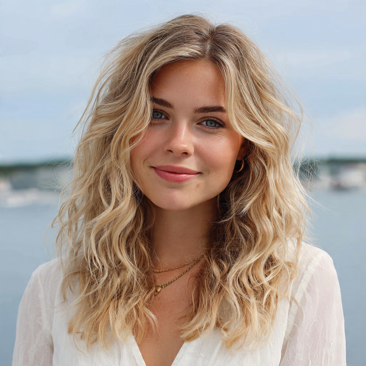 an attractive woman having easy loose waves with c