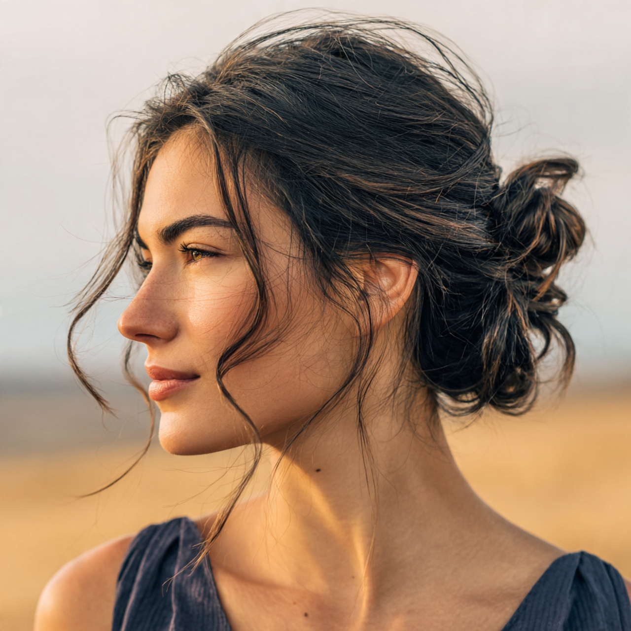 an attractive woman having easy low braided bun th