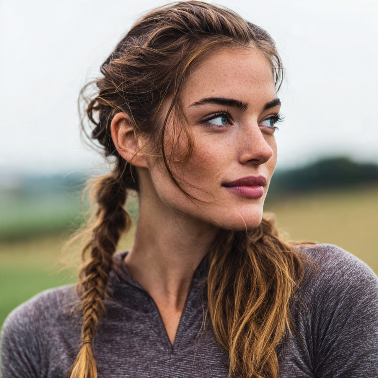 an attractive woman having easy low braided ponyta 2