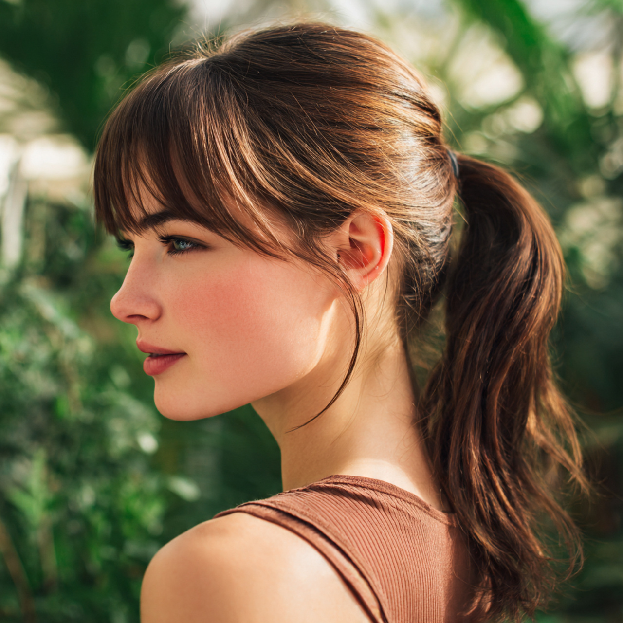 an attractive woman having easy medium length slee