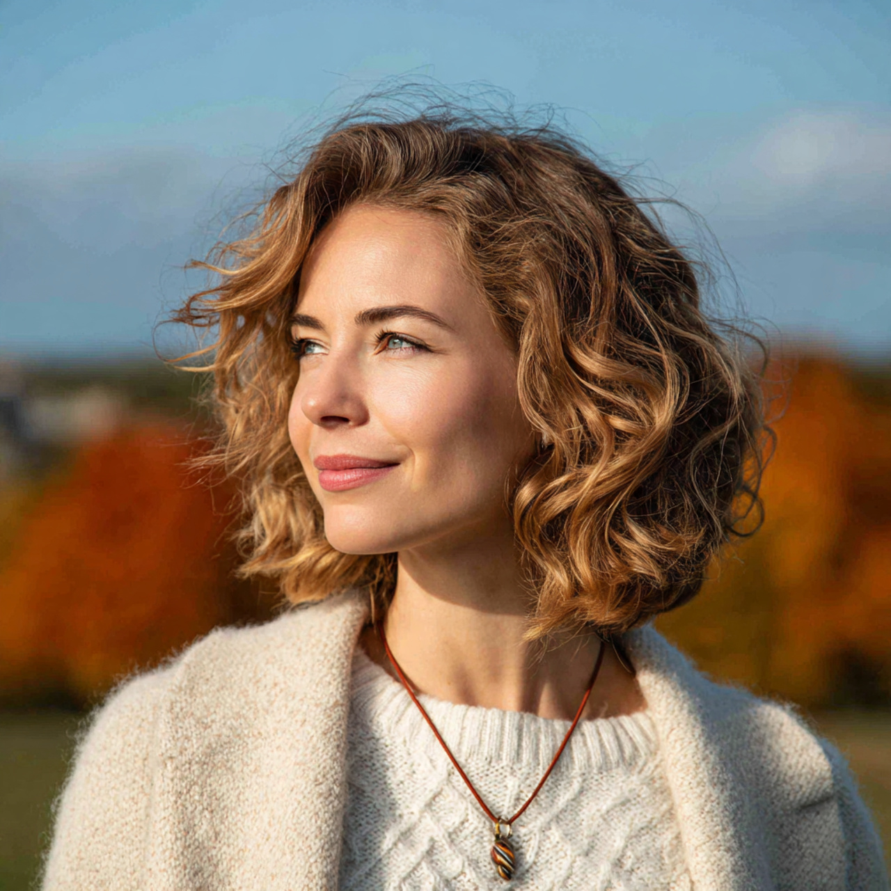 an attractive woman having easy medium length wavy