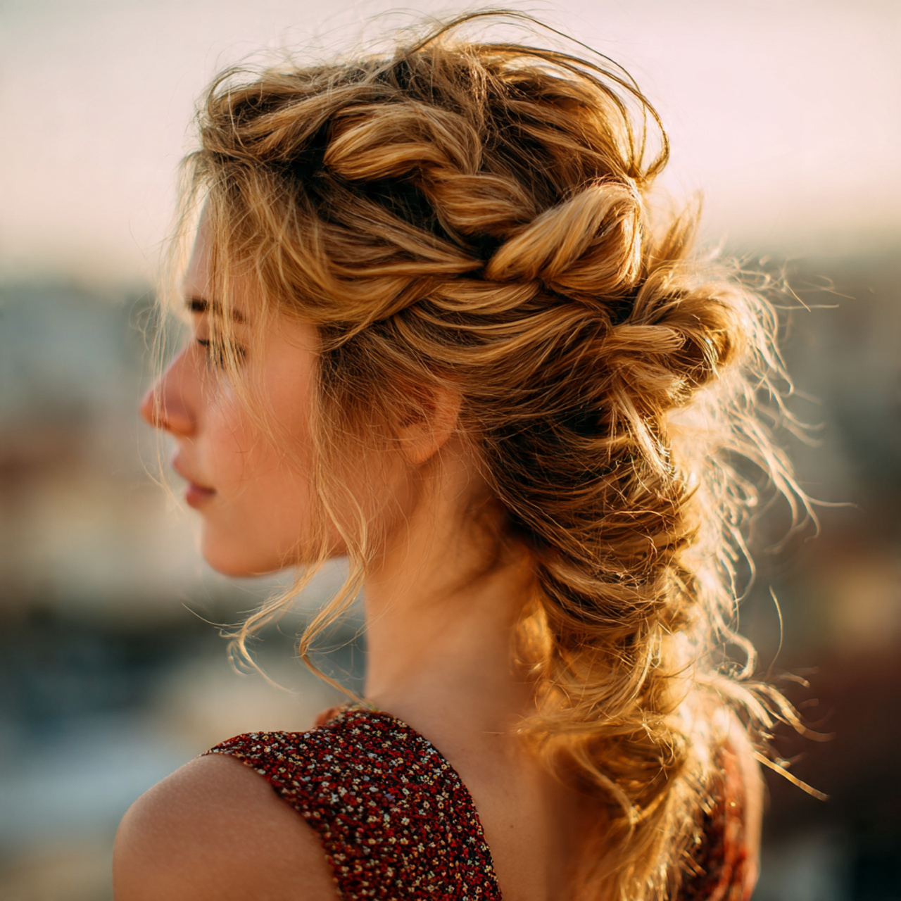 an attractive woman having easy messy textured bra
