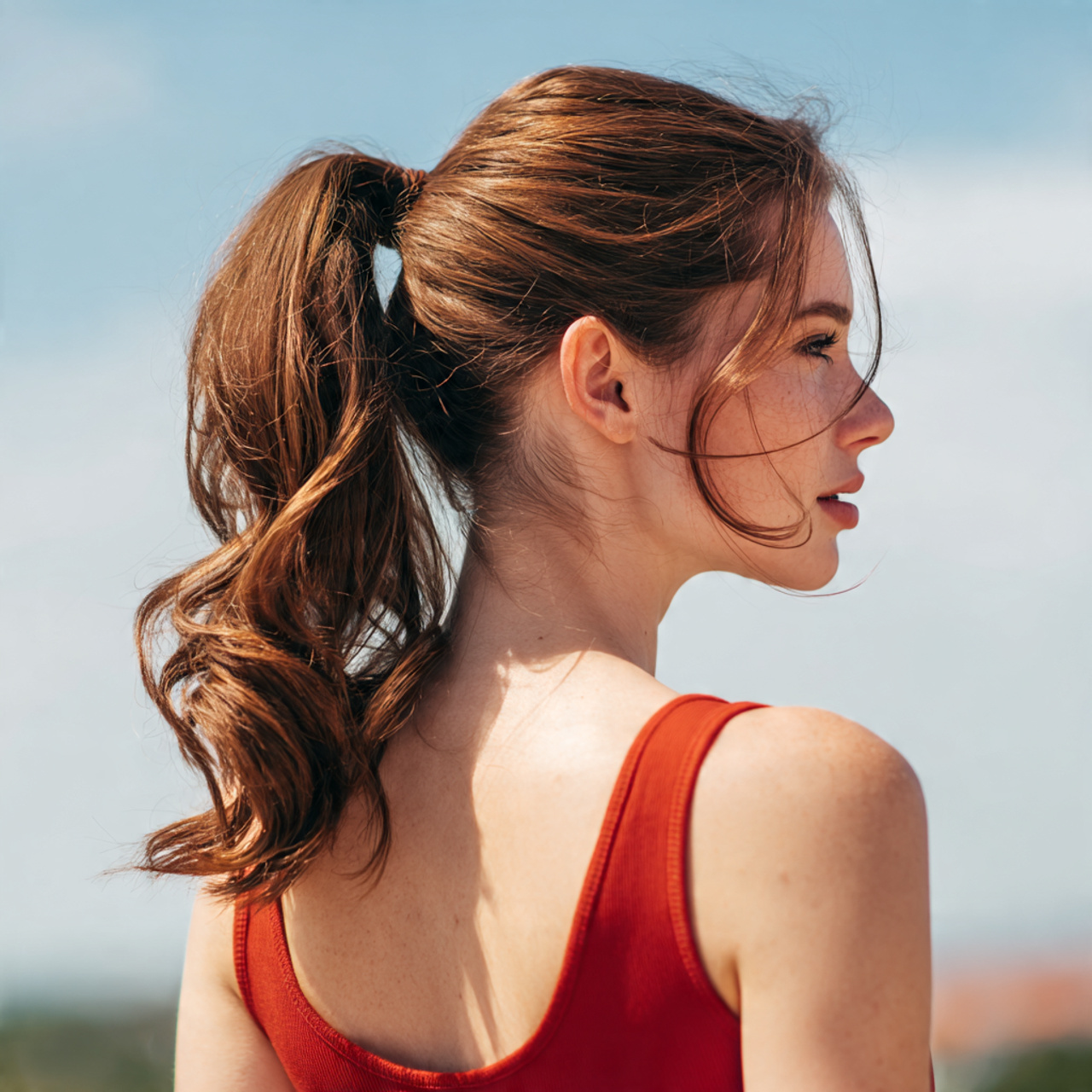 an attractive woman having easy mid level balanced