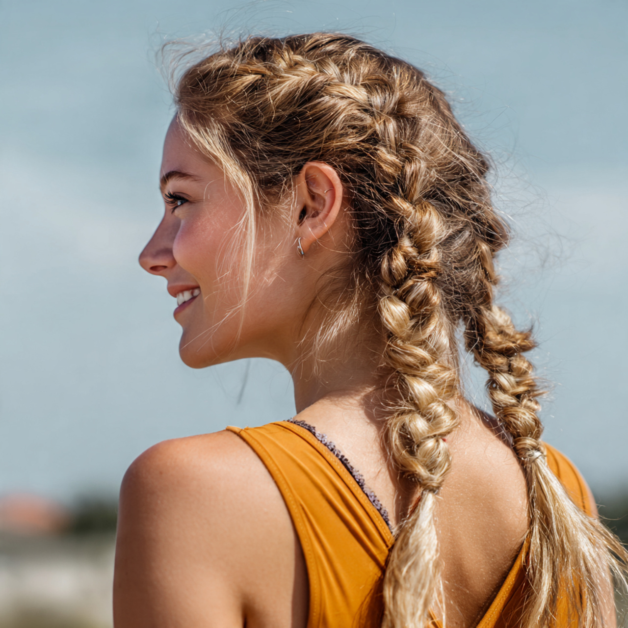 an attractive woman having easy mini accent braids