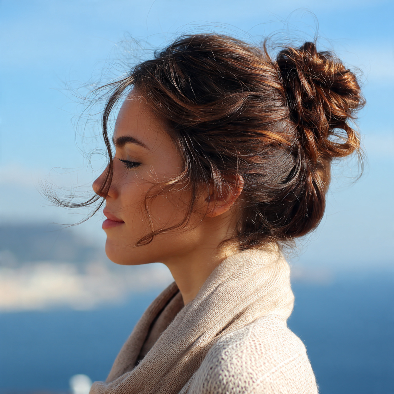 12 Easy Hairstyles For Fine Hair That Add Volume and Style Effortlessly 11 an attractive woman having easy minimal messy bun