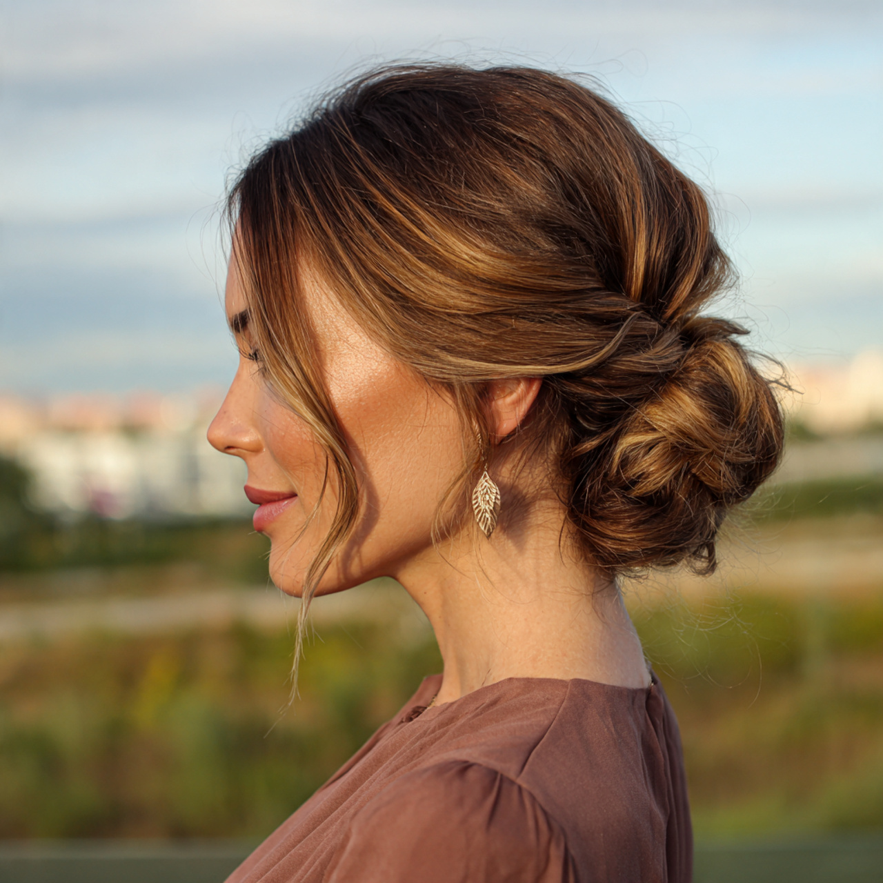 an attractive woman having easy relaxed low wave b