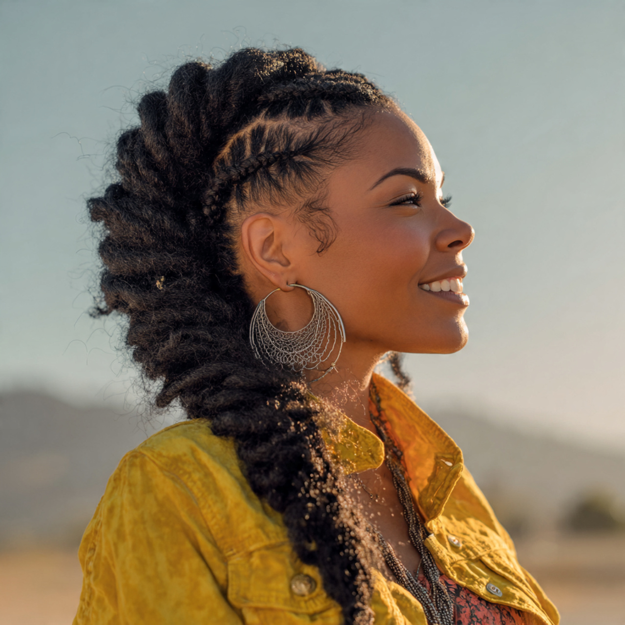 an attractive woman having easy side braided style
