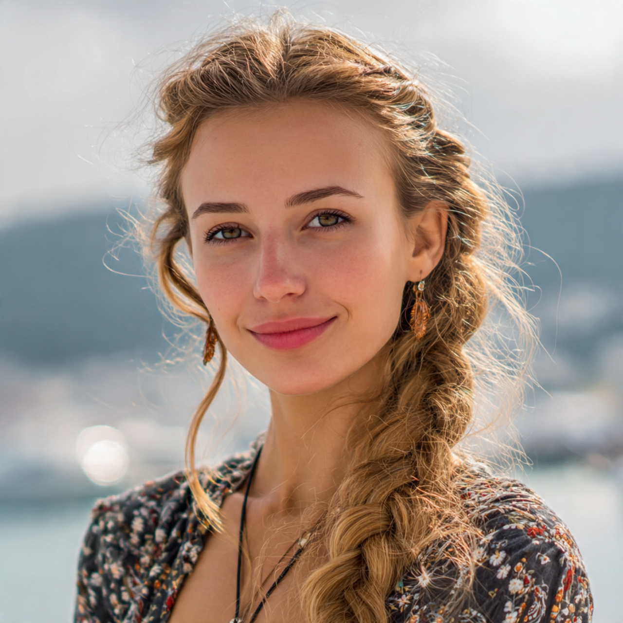 an attractive woman having easy simple rope braid
