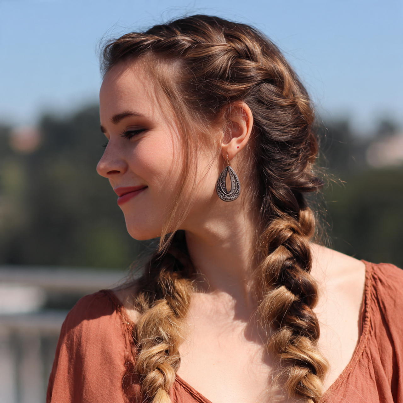 an attractive woman having easy simple three stran