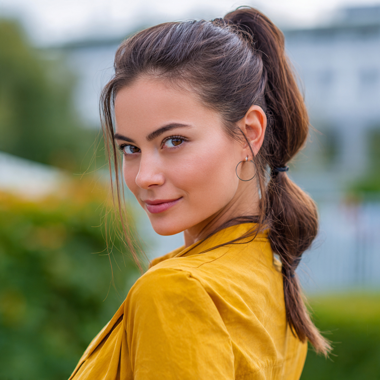 an attractive woman having easy soft bubble ponyta