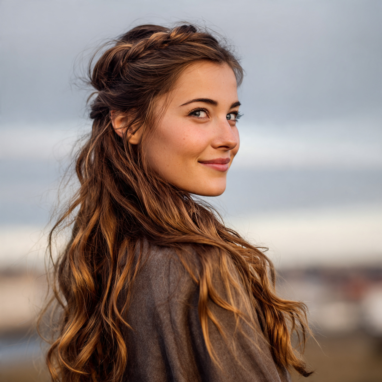 an attractive woman having easy soft half up twist 1