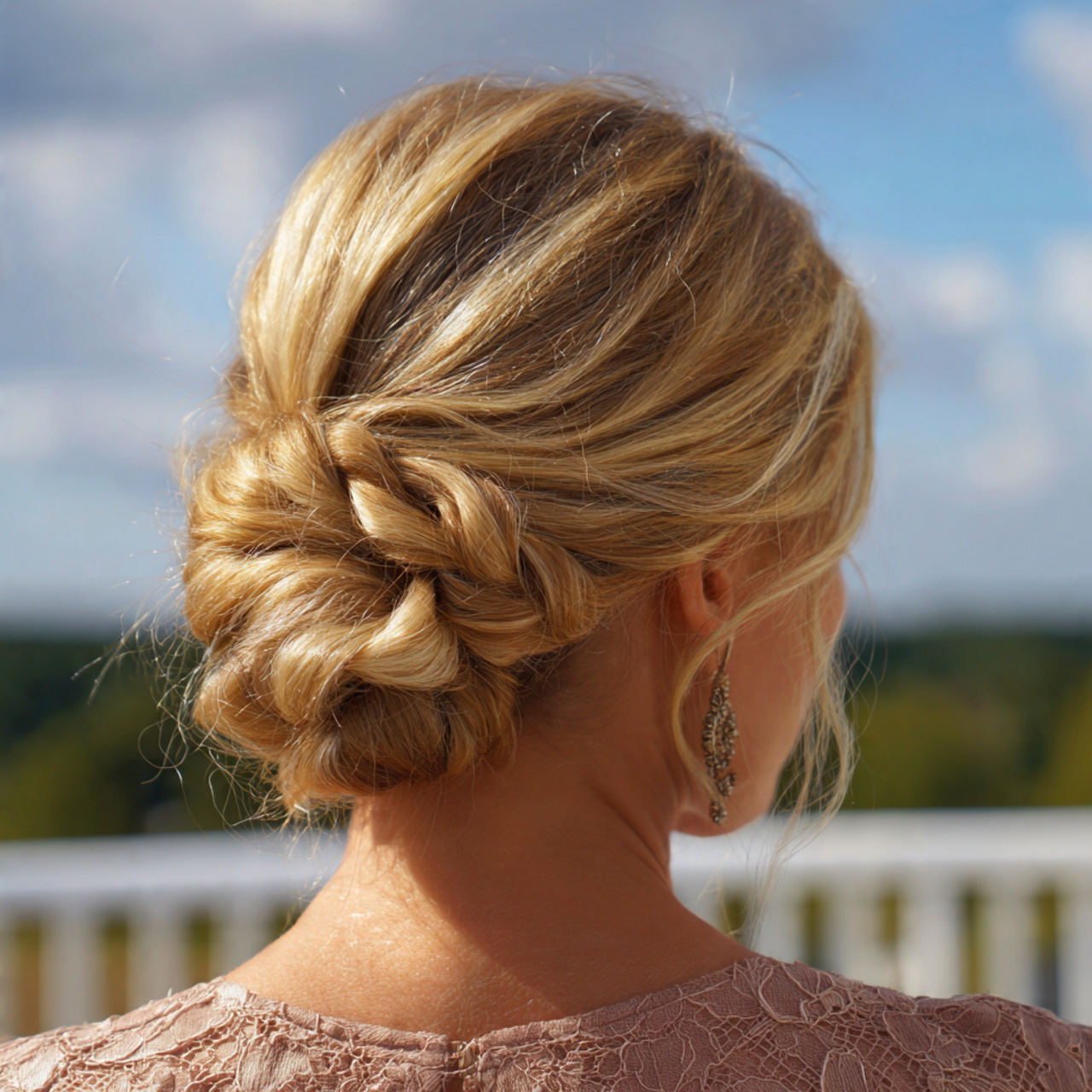 an attractive woman having easy soft low chignon e