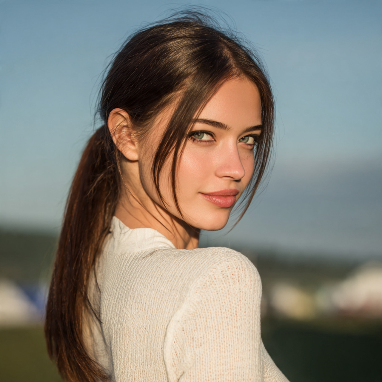 an attractive woman having easy straight hair low 1