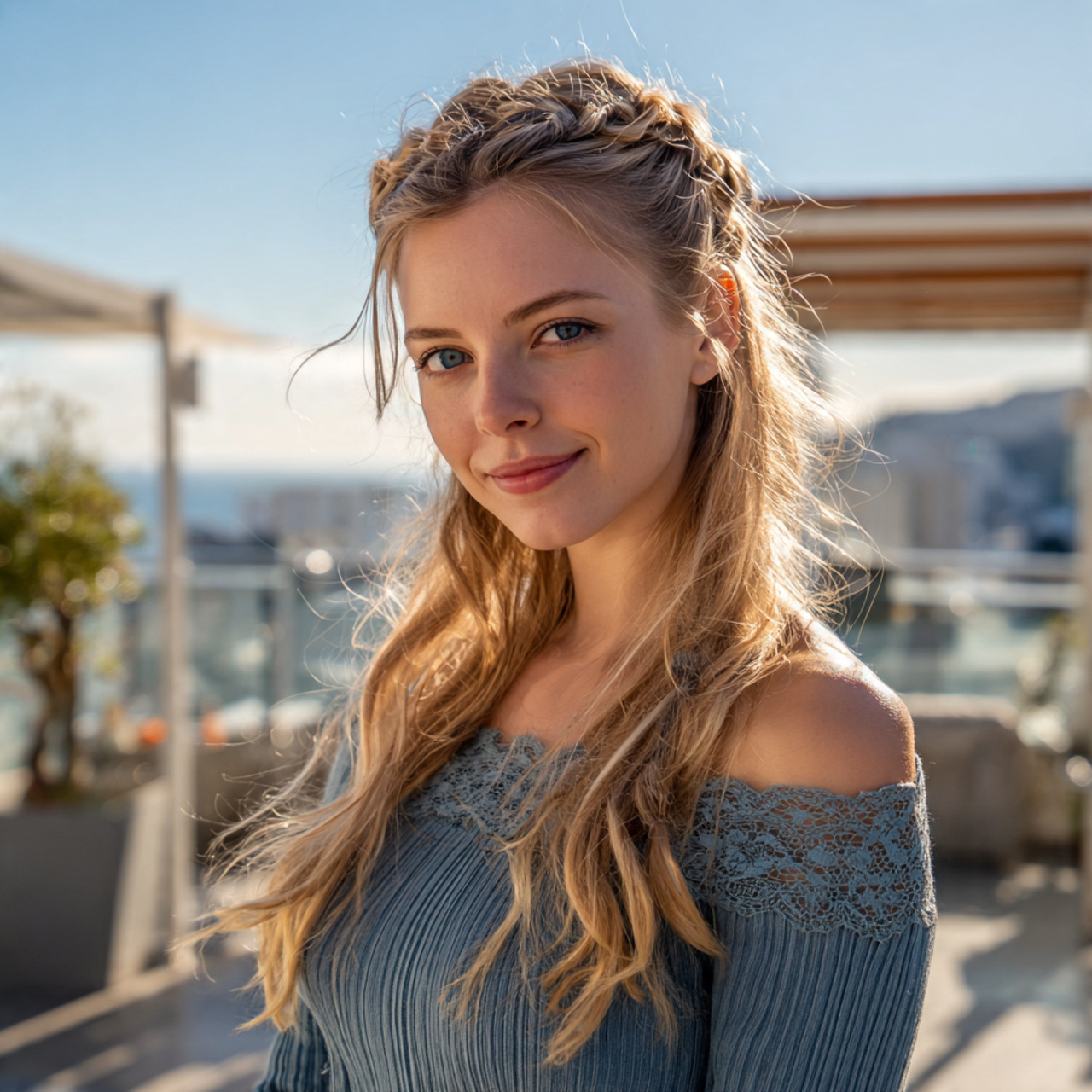 an attractive woman having easy summer half up twi