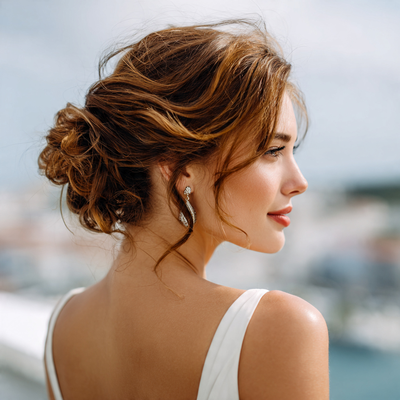 an attractive woman having easy summer loose low b