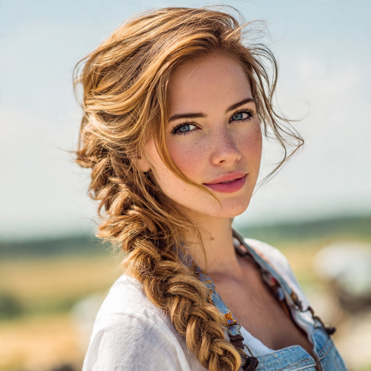 an attractive woman having easy summer loose side