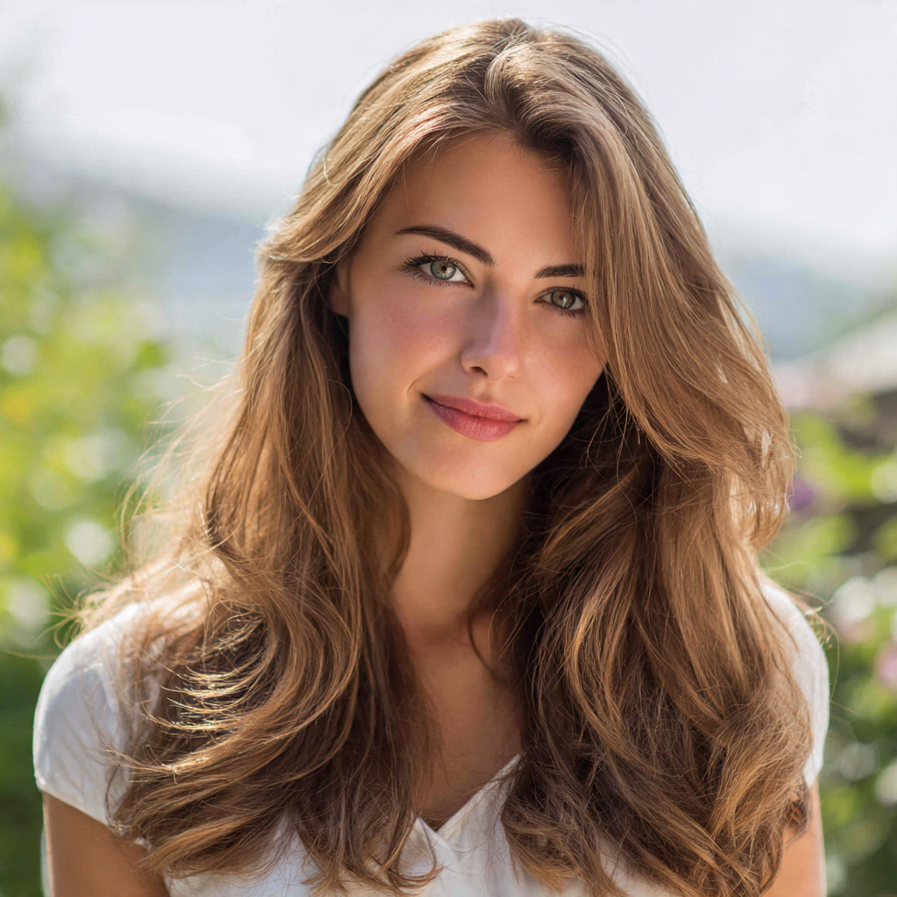 an attractive woman having easy summer soft layere