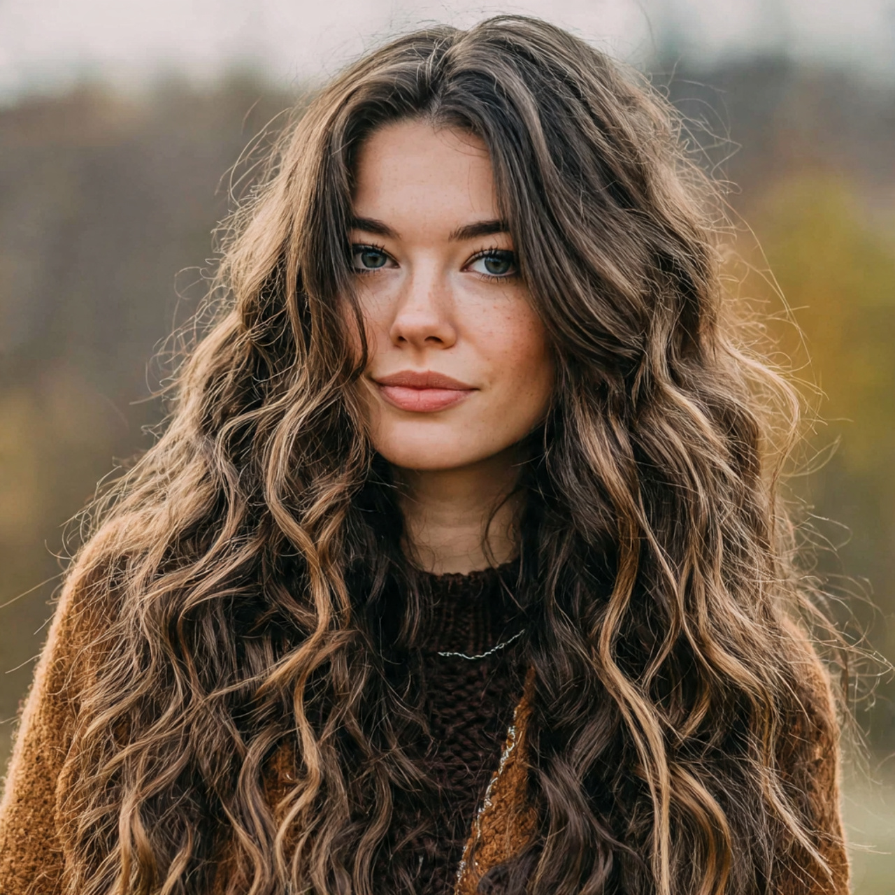 an attractive woman having easy textured loose wav