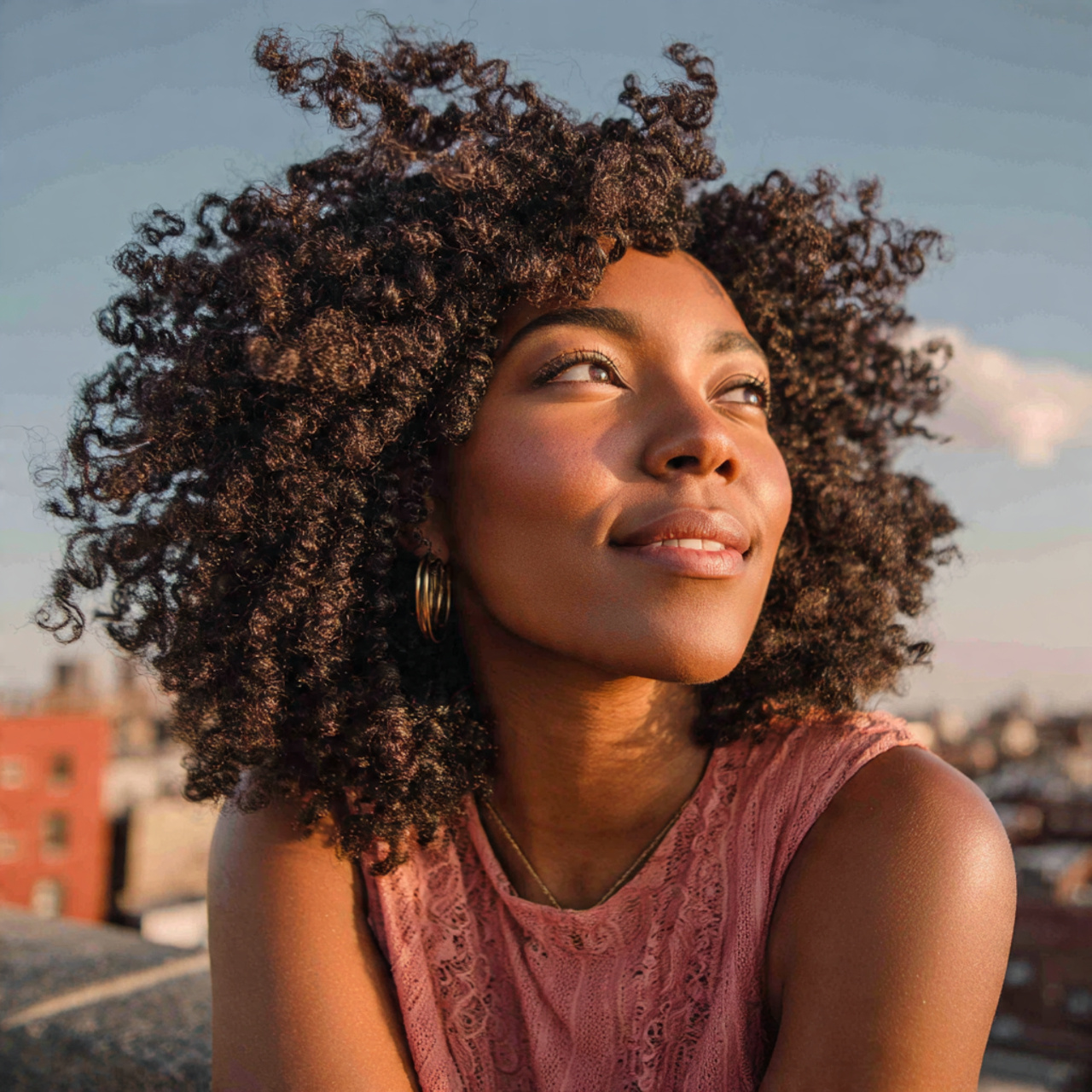 an attractive woman having easy twist out style na
