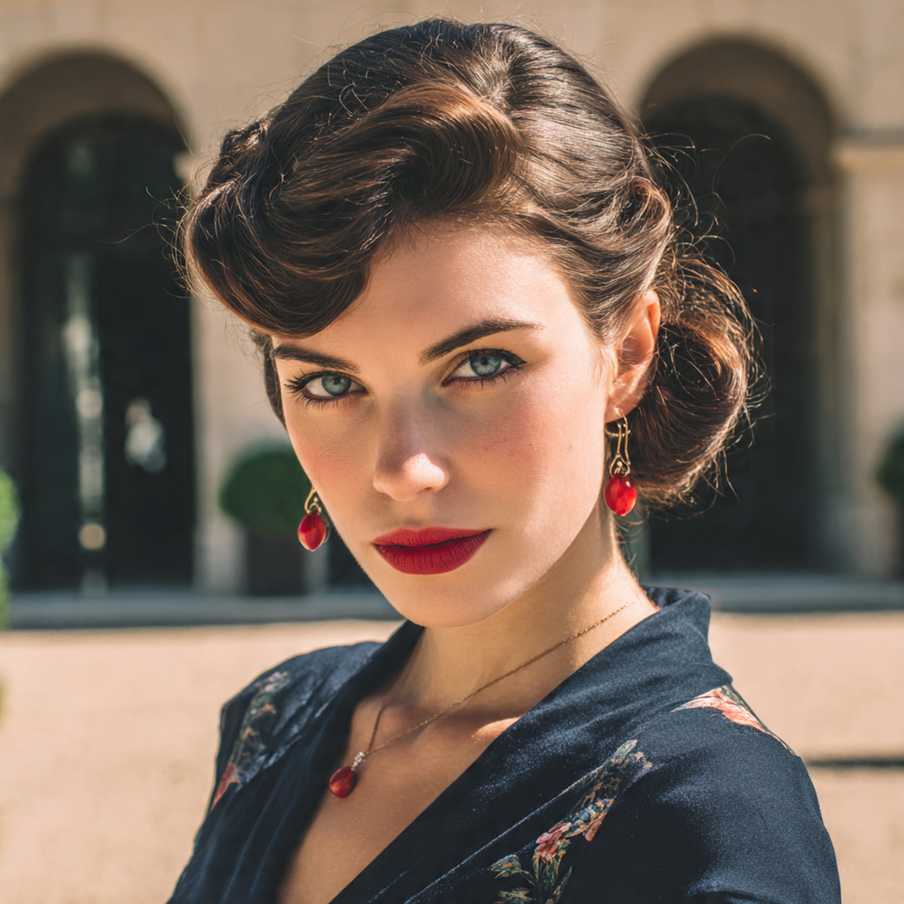 an attractive woman having easy vintage low side v