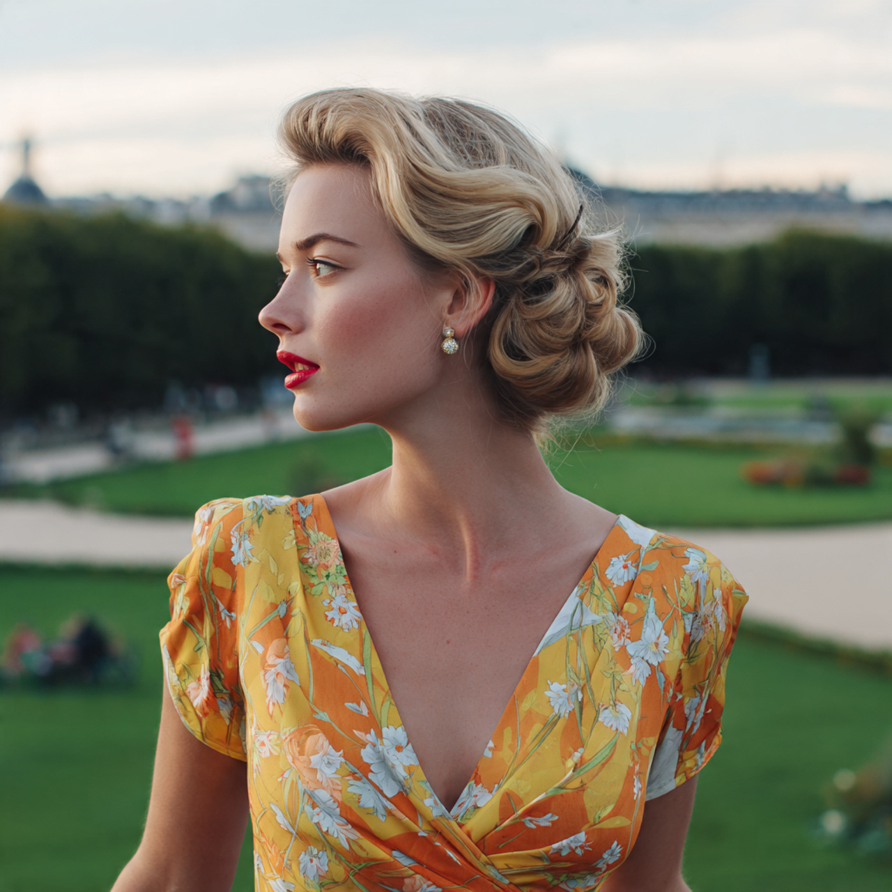 an attractive woman having easy vintage low vintag