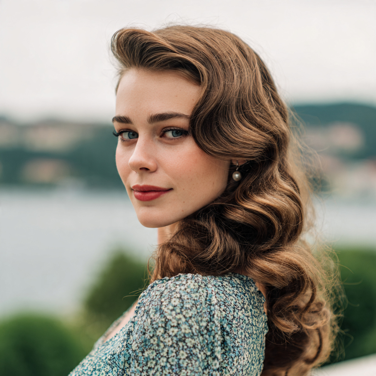 an attractive woman having easy vintage soft retro