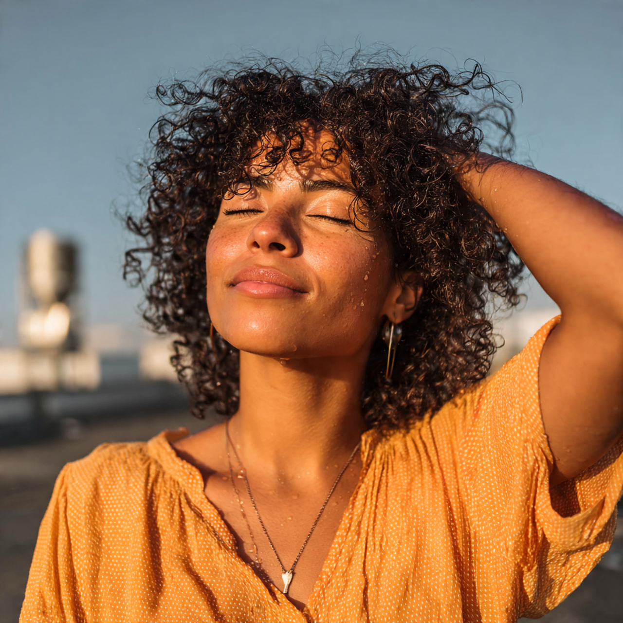 an attractive woman having easy wash and go natura