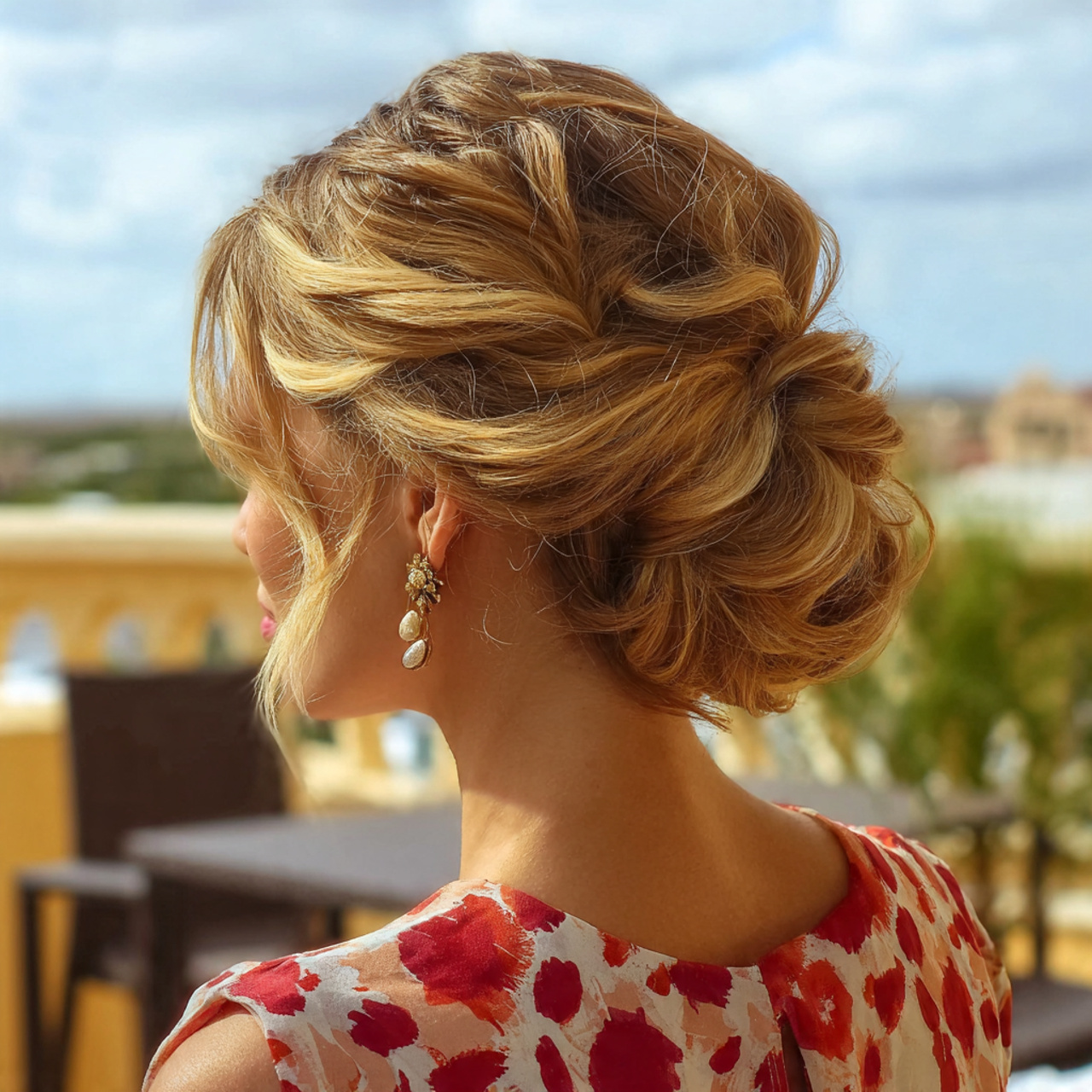 an attractive woman having elegant roll updo easy