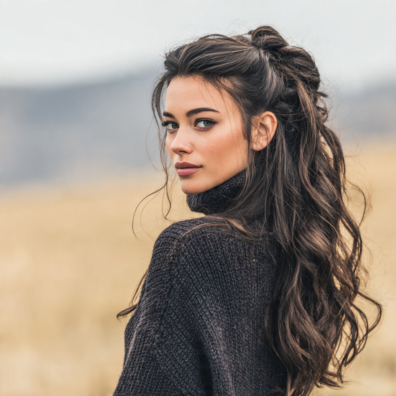 an attractive woman having fast easy half up half