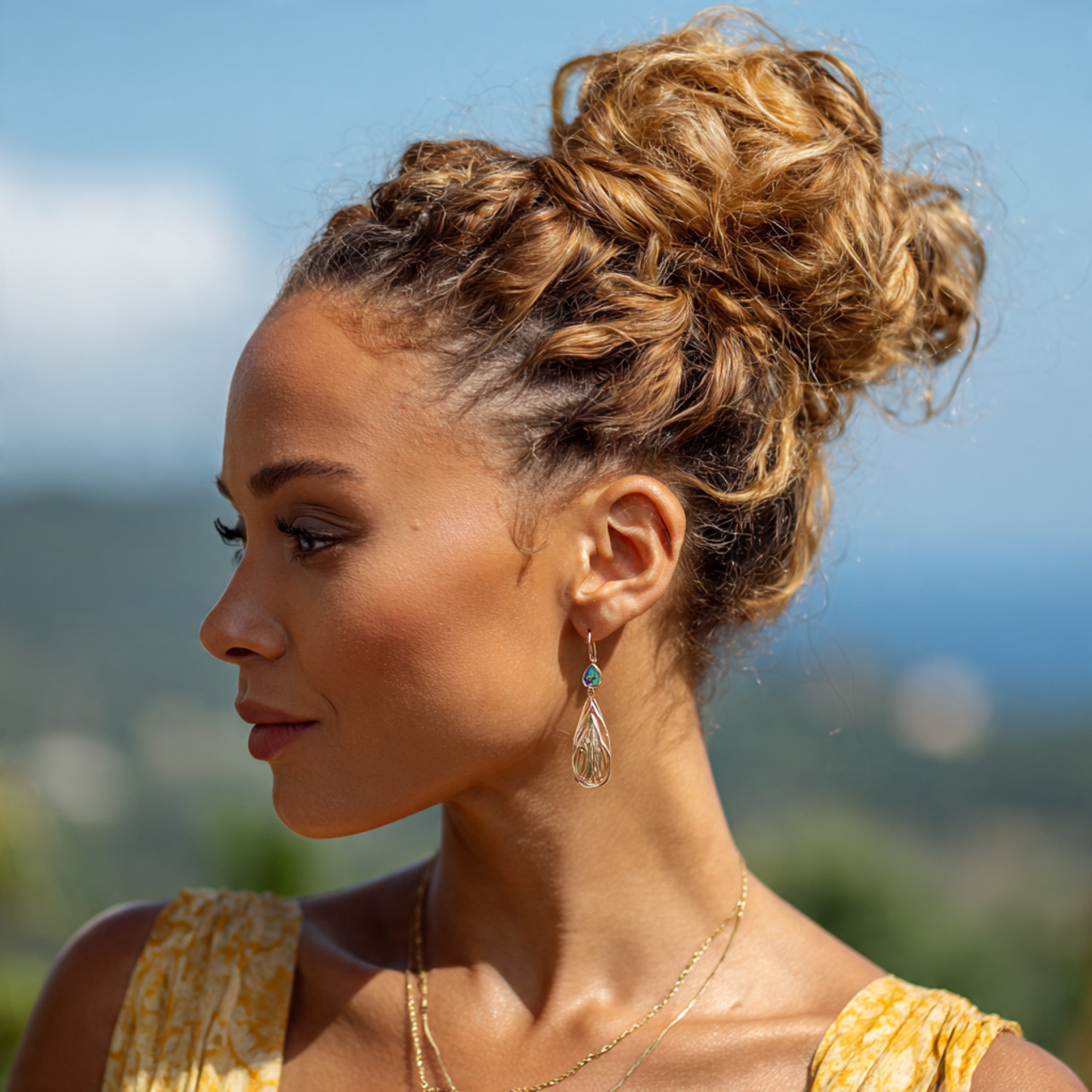 an attractive woman having hairstyle updo easy mes