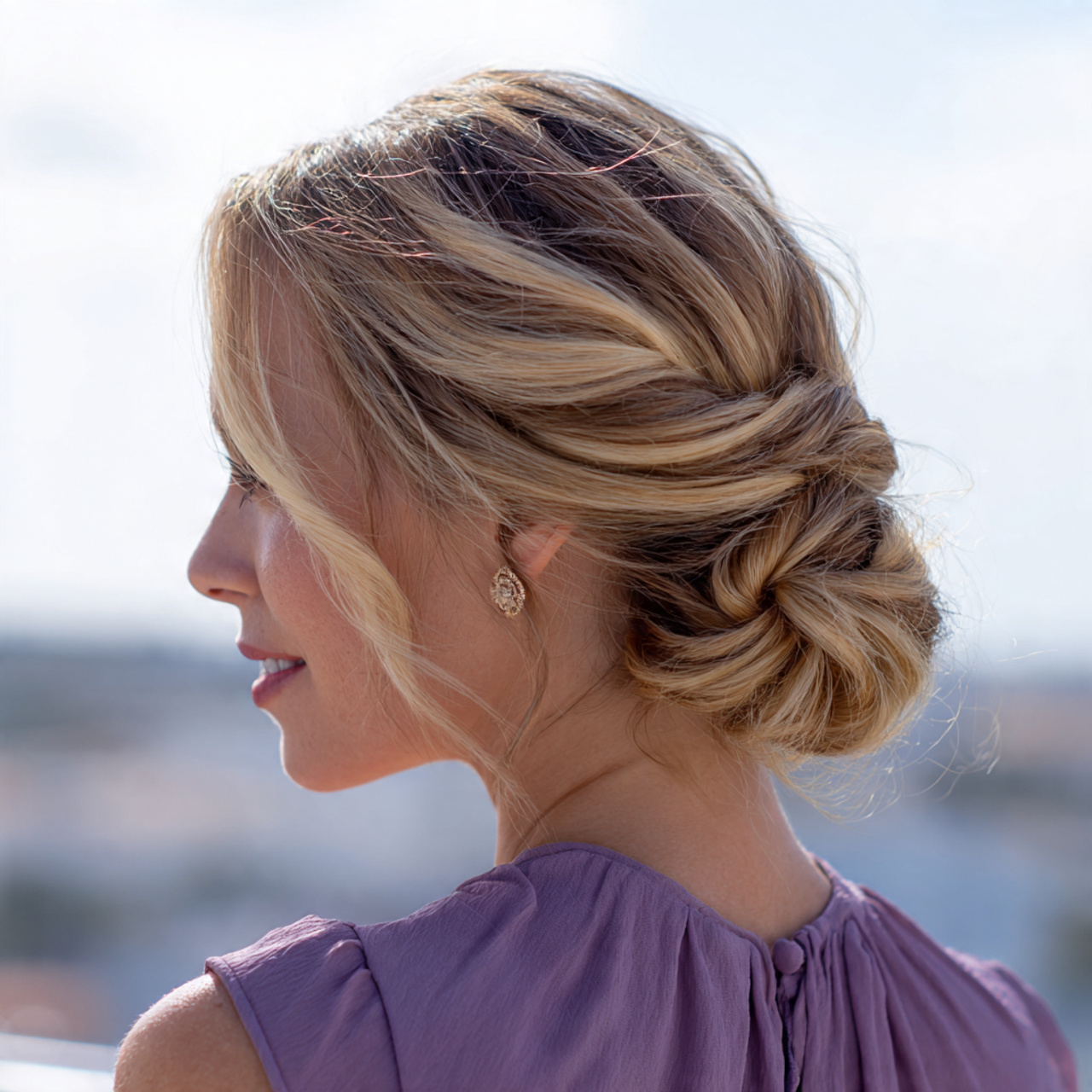 an attractive woman having hairstyle updo easy sid