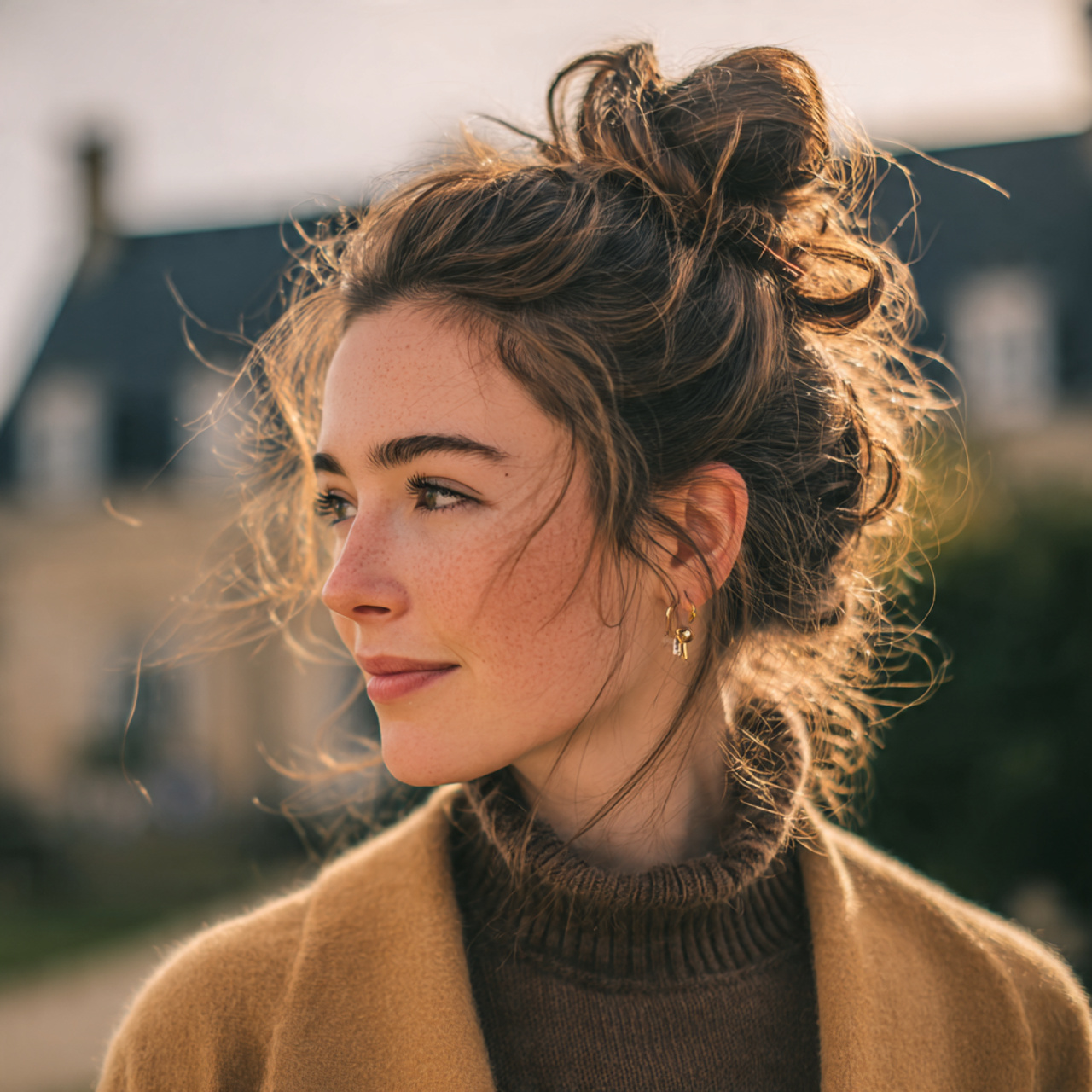 Hairstyles To Keep Hair Out Of Your Face: Easy Hairstyles for Everyday Comfort 1 an attractive woman having half up top knot hairst