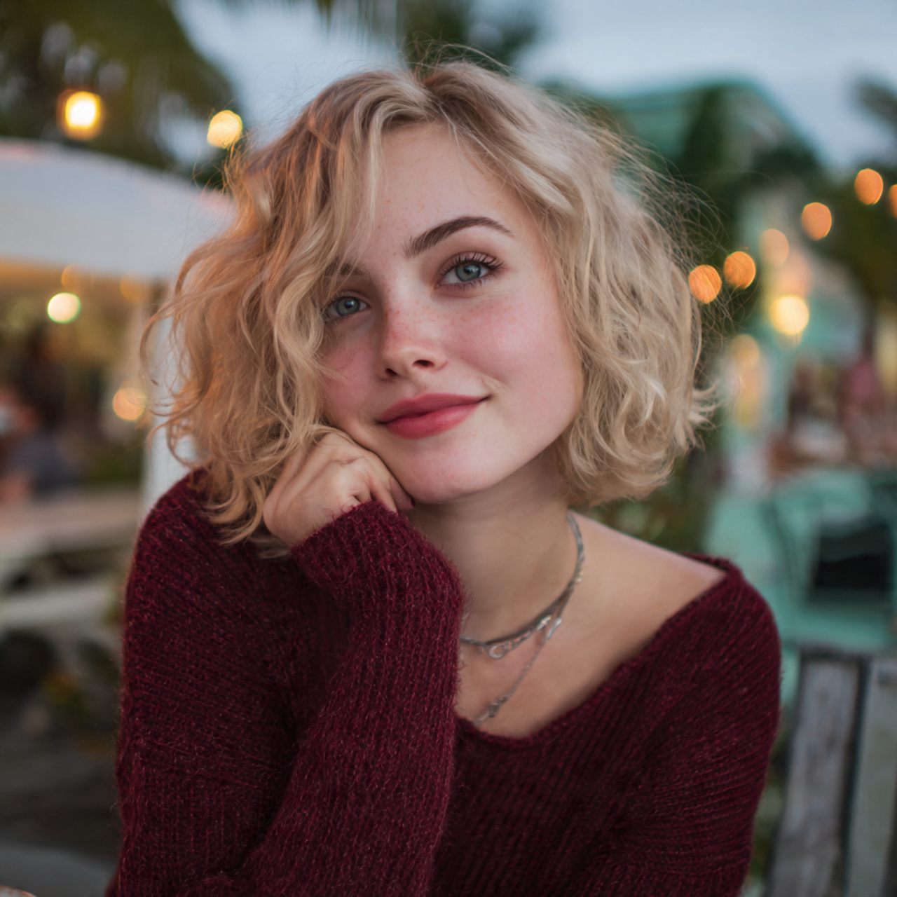 an attractive woman having hush cut hair with soft 1